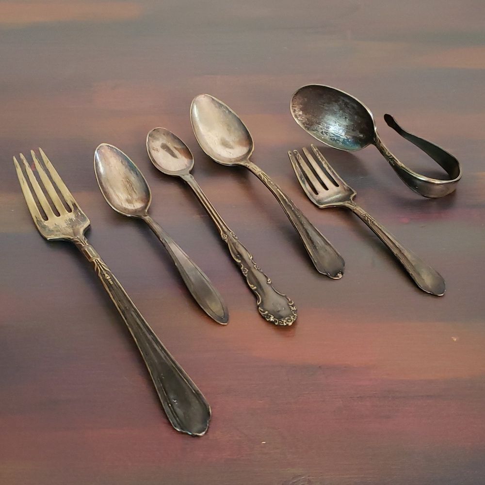 Vintage Lot of Assorted Silver Plate Baby Utensils